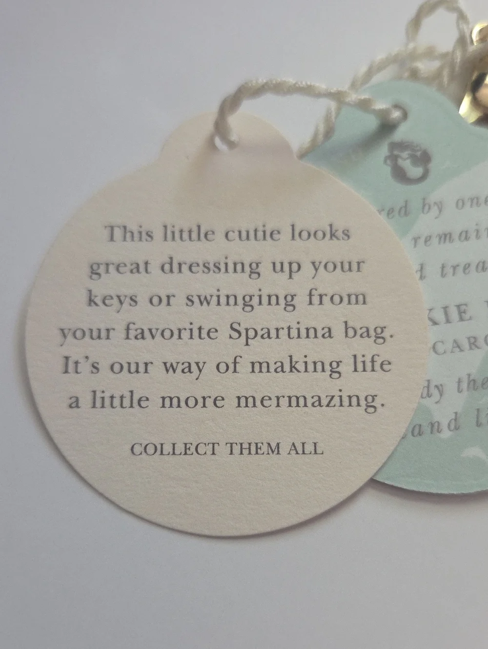 Spartina 449 Seafoam Enamel Mermaid Keychain Bag Charm I Believe In You NWT